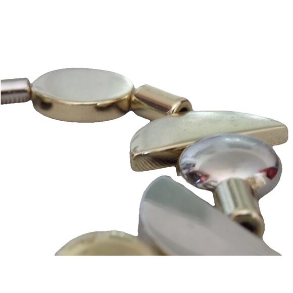 Gold and silver tone geometric stretch bracelet - Picture 6 of 6